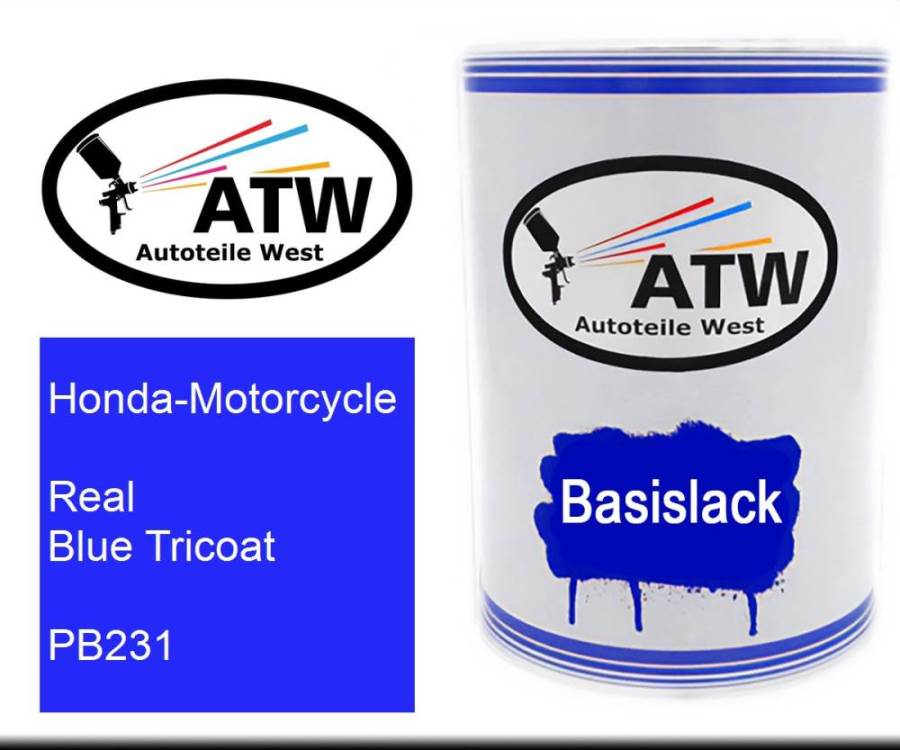 Honda-Motorcycle, Real Blue Tricoat, PB231: 500ml Lackdose, von ATW Autoteile West.